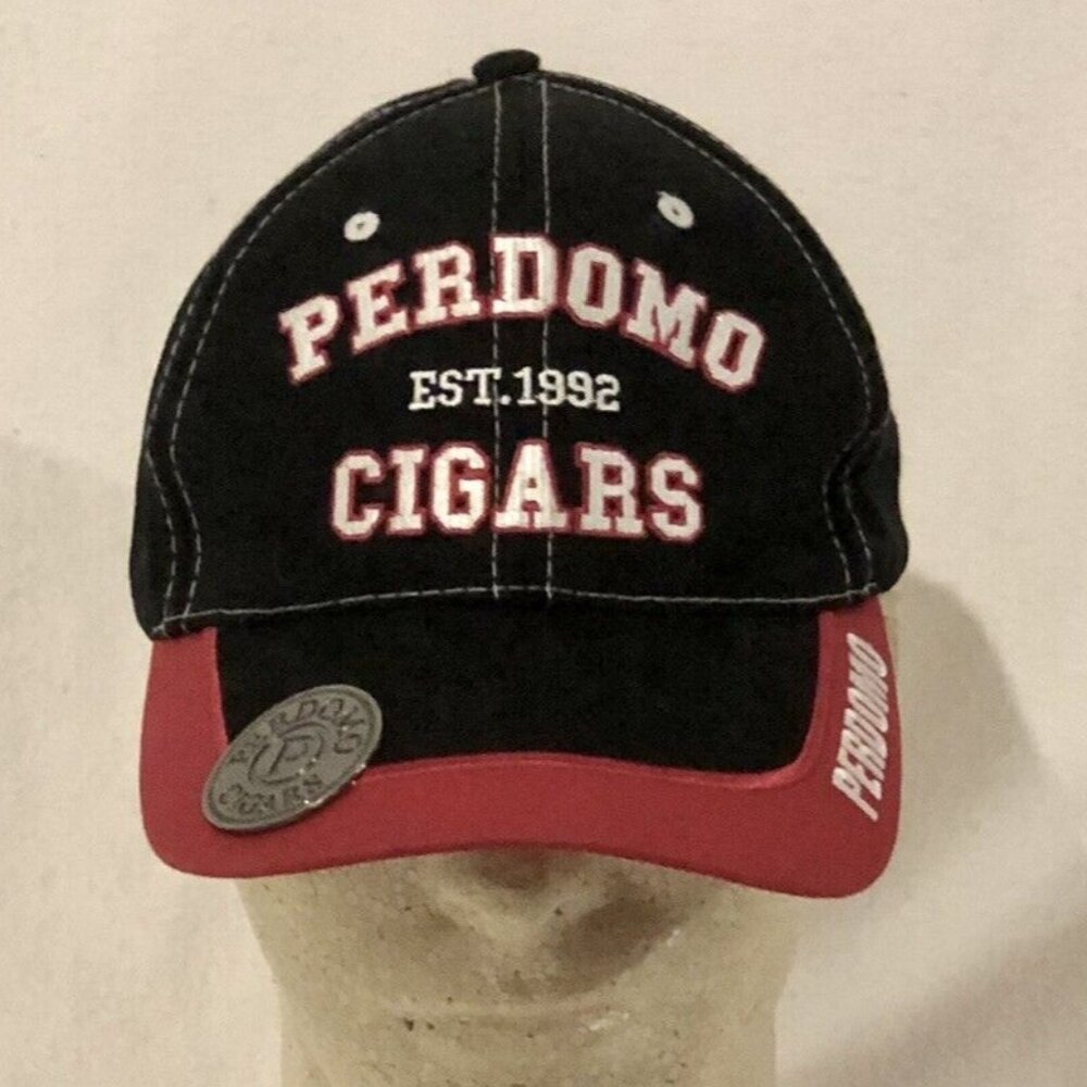 Perdomo Cigars Baseball Style Adjustable Cap w/Bottle Opener Black & Red